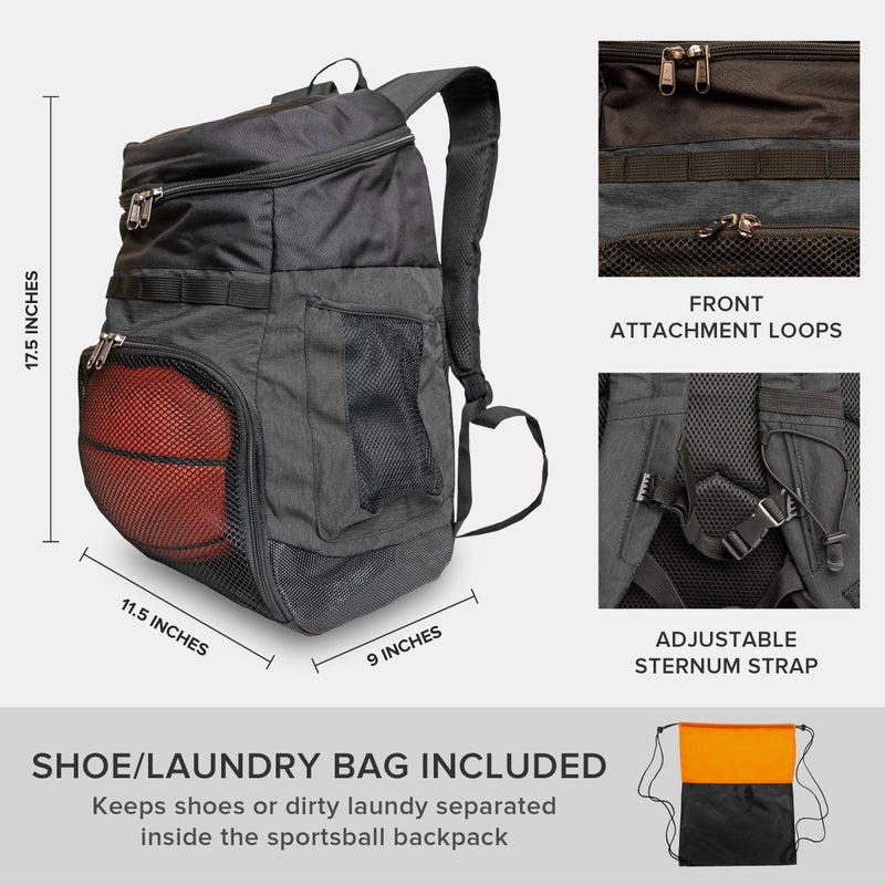 Xelfly 25L Basketball Backpack with Ball Compartment - For Sports Equipment, Gym, Travel - Image 5
